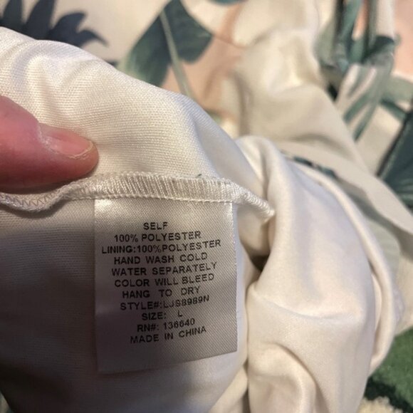 L'atiste Strapless Floral Palm Tree Leaves Romper With Pockets Size Large Beach - Picture 10 of 12